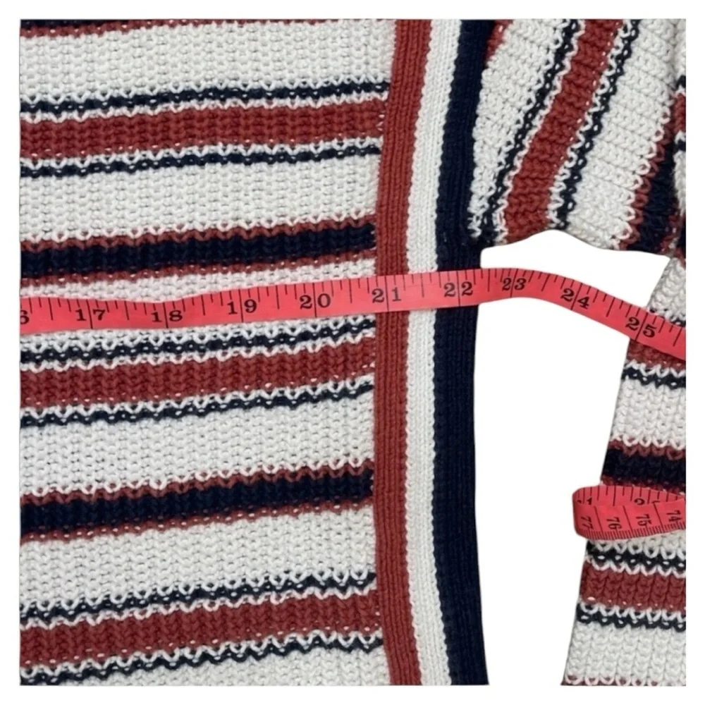 EUC Max Studio Women's Multicolor Cotton Striped Long Sleeve Pullover Sweater - Picture 7 of 7